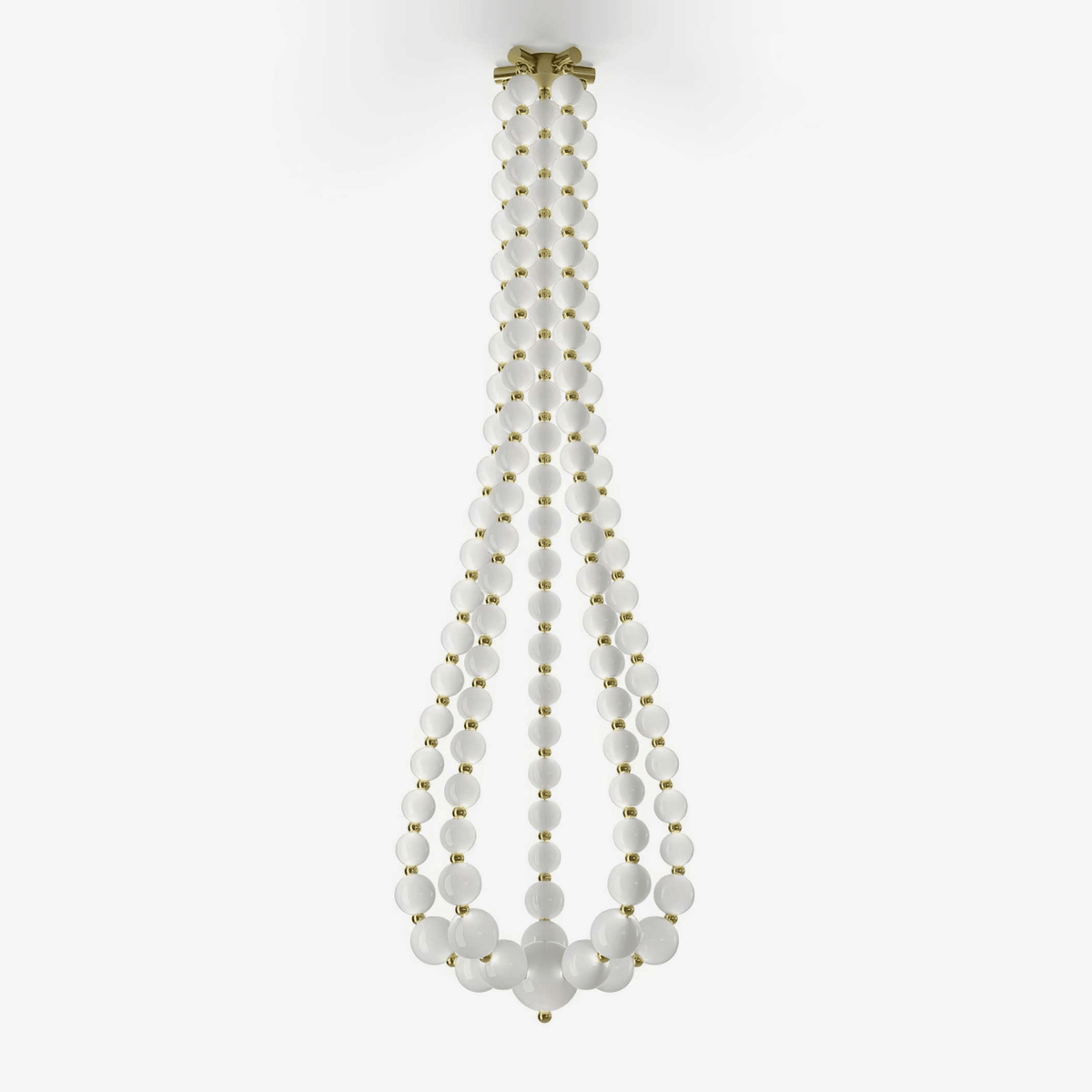 Halti Necklace Acrylic Chandelier - 114 Lights: Dia 31.5" x H 98.4"Gold & WhiteWarm Lightcasivra