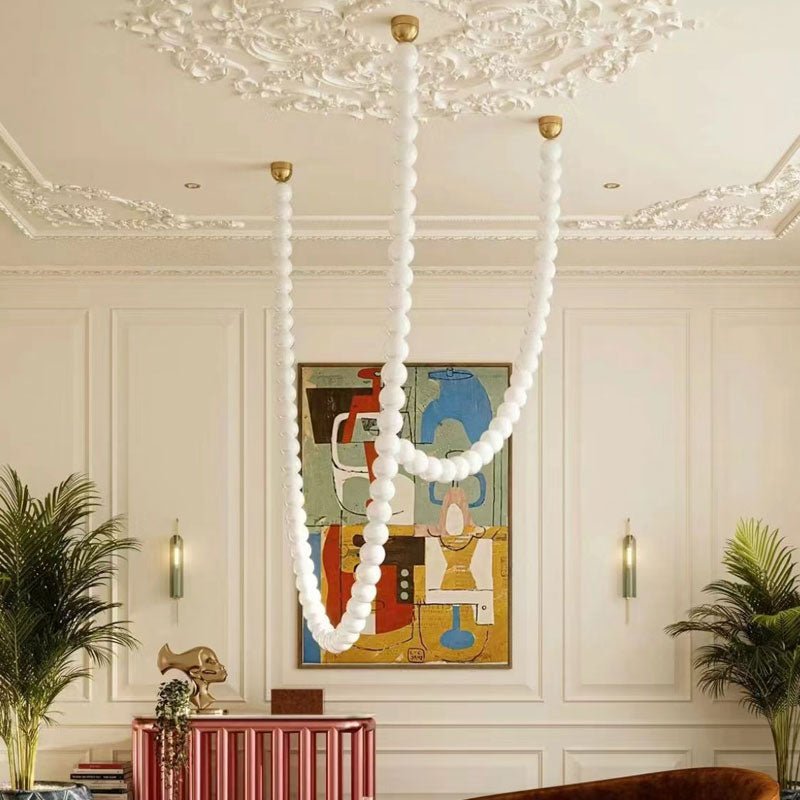 Halti Necklace Acrylic Chandelier - 114 Lights: Dia 31.5" x H 98.4"Gold & WhiteWarm Lightcasivra