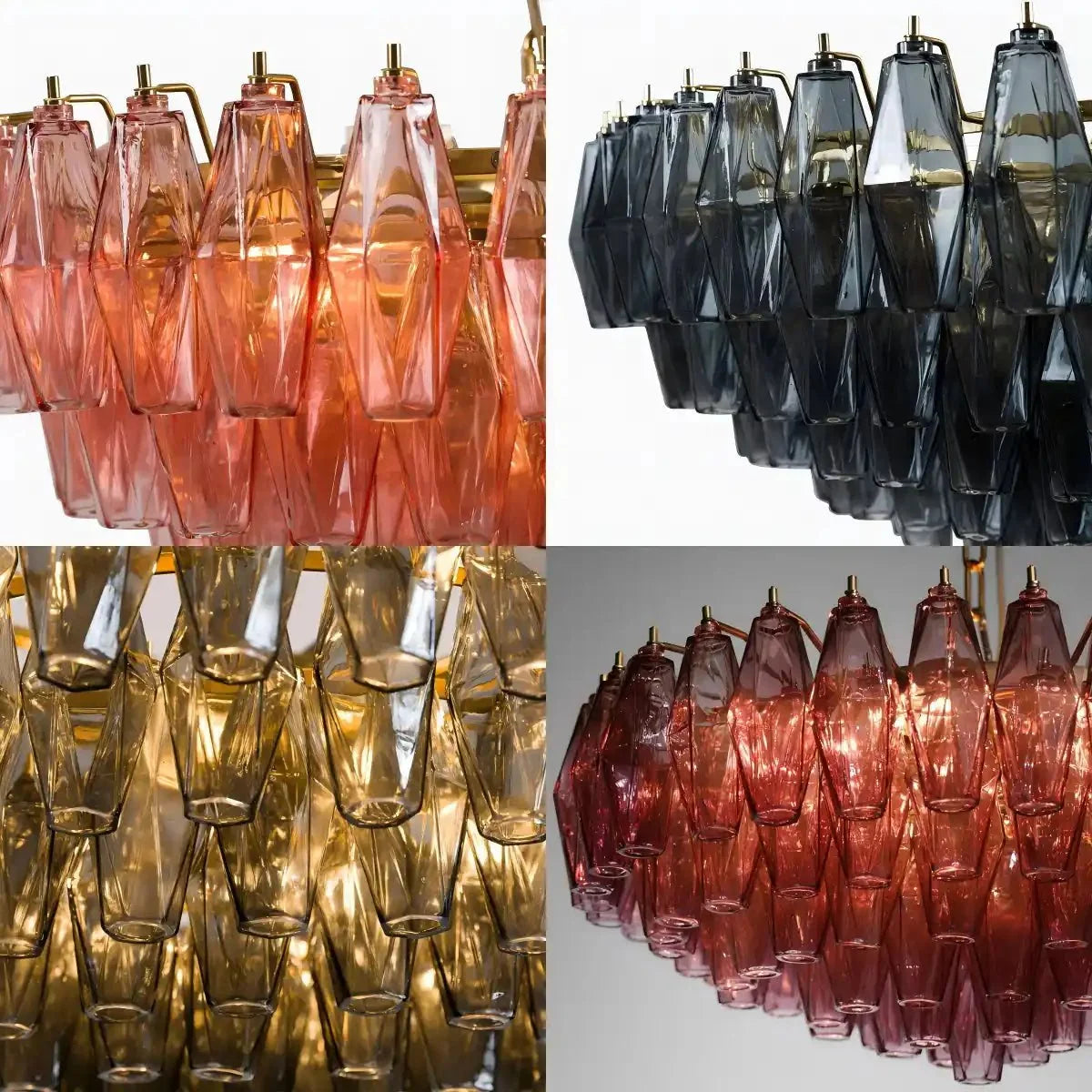 Hand Blown Tier Glass Large Murano Chandelier 24"31"40"-American Vintage chandelier lamp-casivra-casivra