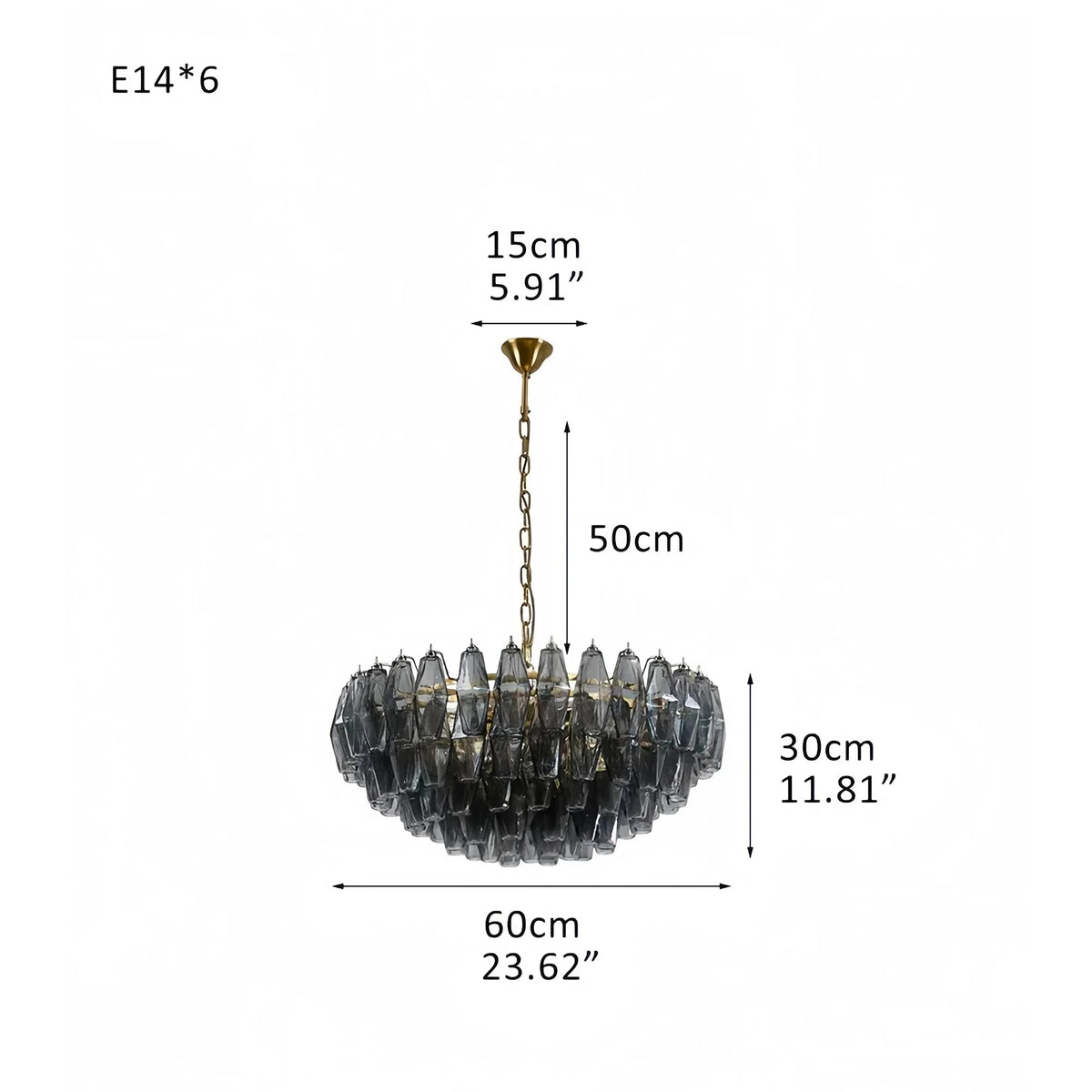 Hand Blown Tier Glass Large Murano Chandelier 24"31"40"-American Vintage chandelier lamp-casivra-casivra