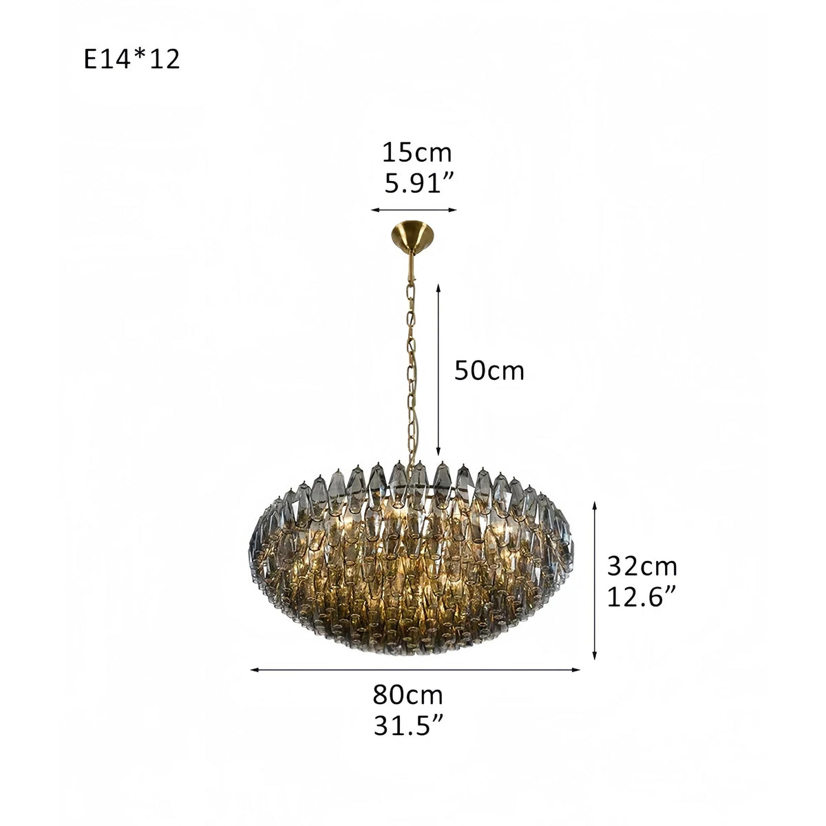 Hand Blown Tier Glass Large Murano Chandelier 24"31"40"-American Vintage chandelier lamp-casivra-casivra