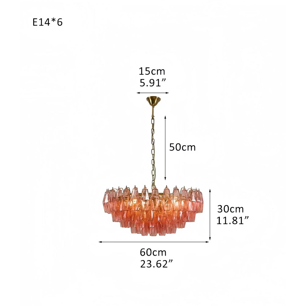 Hand Blown Tier Glass Large Murano Chandelier 24"31"40"-American Vintage chandelier lamp-casivra-casivra