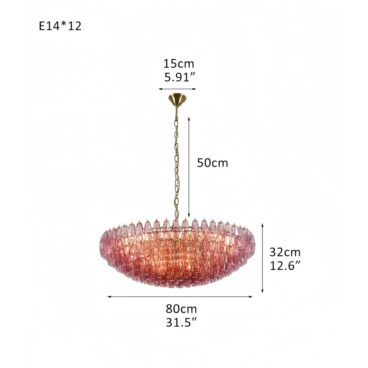 Hand Blown Tier Glass Large Murano Chandelier 24"31"40"-American Vintage chandelier lamp-casivra-casivra