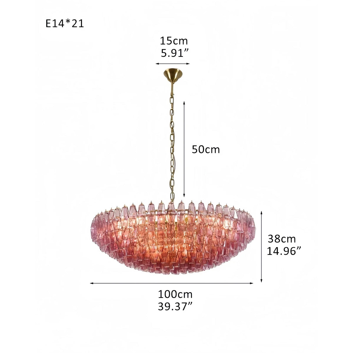 Hand Blown Tier Glass Large Murano Chandelier 24"31"40"-American Vintage chandelier lamp-casivra-casivra