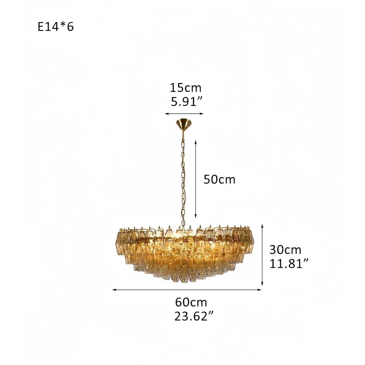 Hand Blown Tier Glass Large Murano Chandelier 24"31"40"-American Vintage chandelier lamp-casivra-casivra