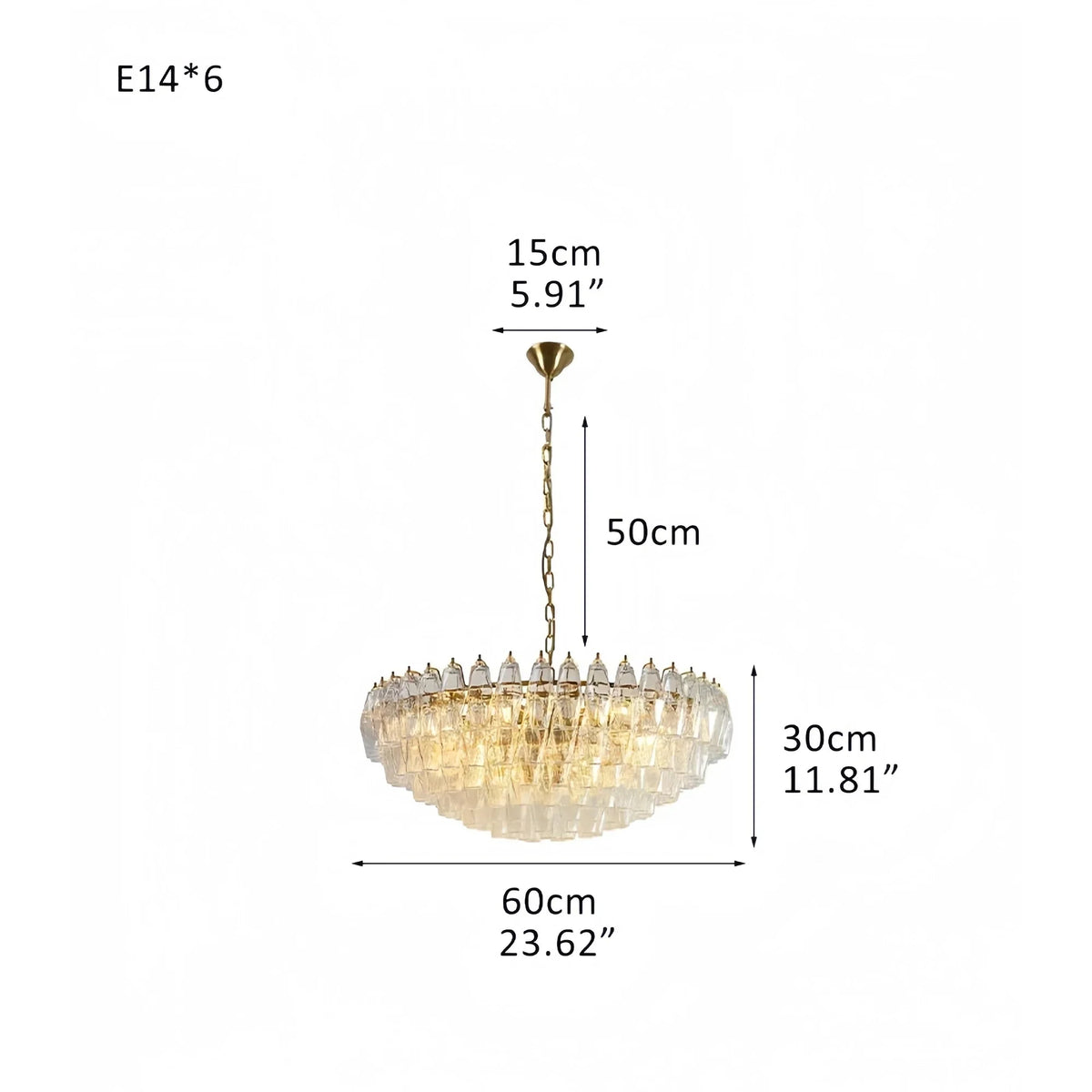 Hand Blown Tier Glass Large Murano Chandelier 24"31"40"-American Vintage chandelier lamp-casivra-casivra