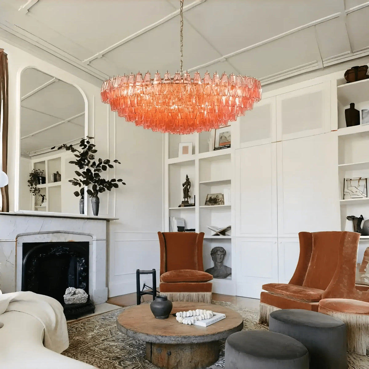 Hand Blown Tier Glass Large Murano Chandelier 24"31"40"-American Vintage chandelier lamp-casivra-casivra