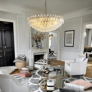 Hand Blown Tier Glass Large Murano Chandelier 24"31"40"-American Vintage chandelier lamp-casivra-casivra
