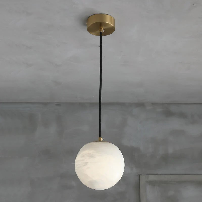 Hansa Alabaster Ball Pendant Light, Island Mini Pendant Light - 6"Dcasivra