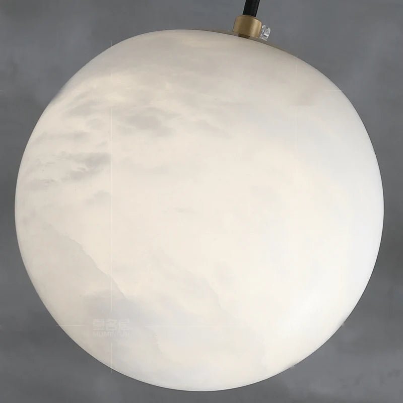 Hansa Alabaster Ball Pendant Light, Island Mini Pendant Light - 6"Dcasivra