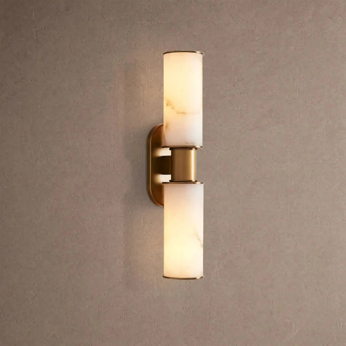 Hartley Alabaster 2-Light Wall Sconce - Brasscasivra
