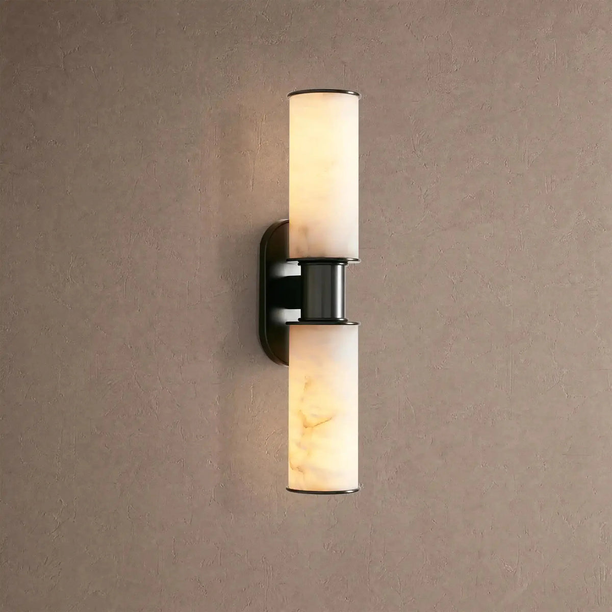 Hartley Alabaster 2-Light Wall Sconce - Blackcasivra