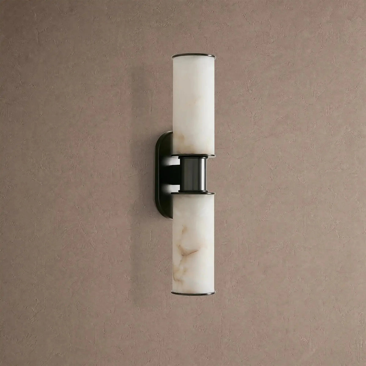 Hartley Alabaster 2-Light Wall Sconce - Blackcasivra