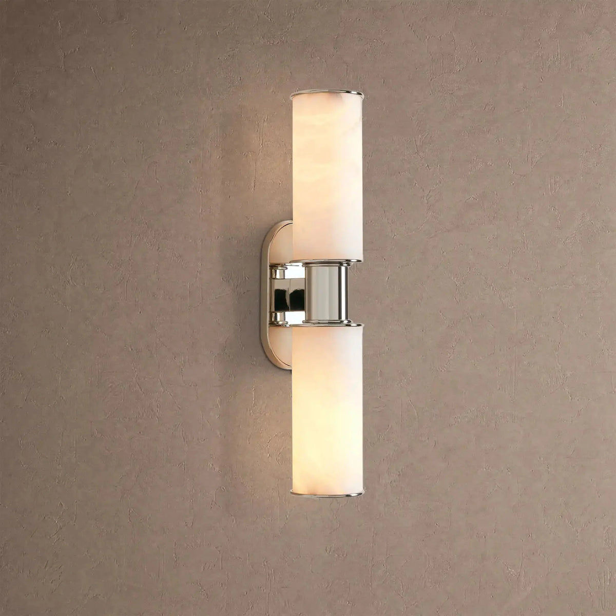 Hartley Alabaster 2-Light Wall Sconce - Nickelcasivra