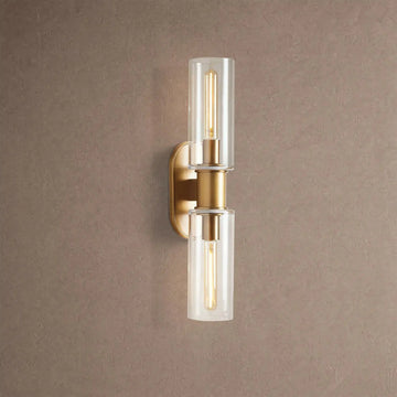 Hartley Clear Glass 2-Light Wall Sconce - Brasscasivra