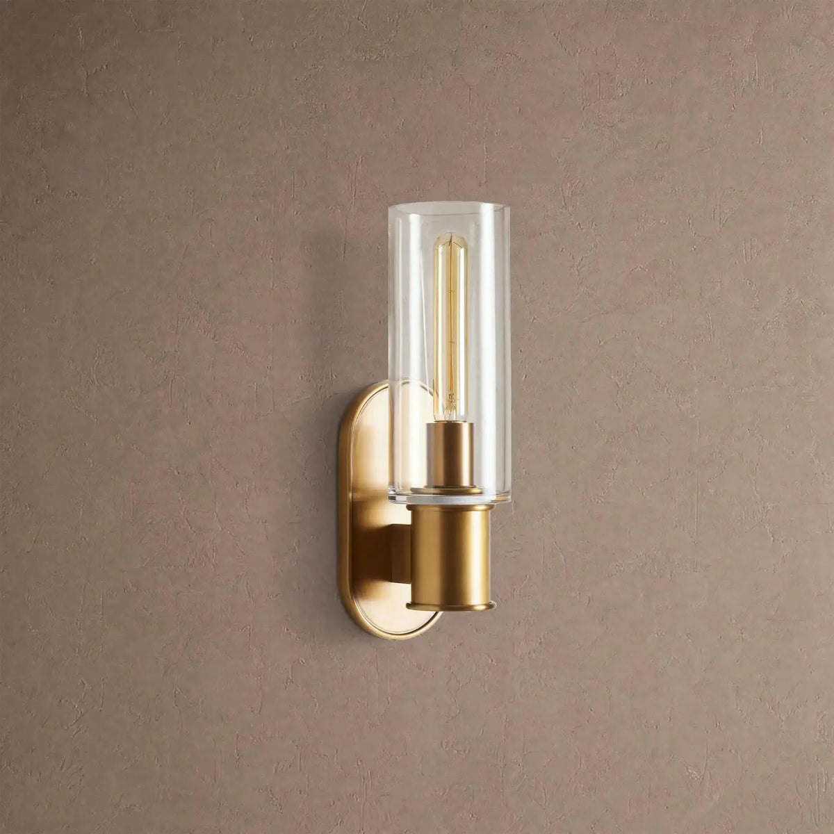 Hartley Clear Glass Wall Sconce - Brasscasivra