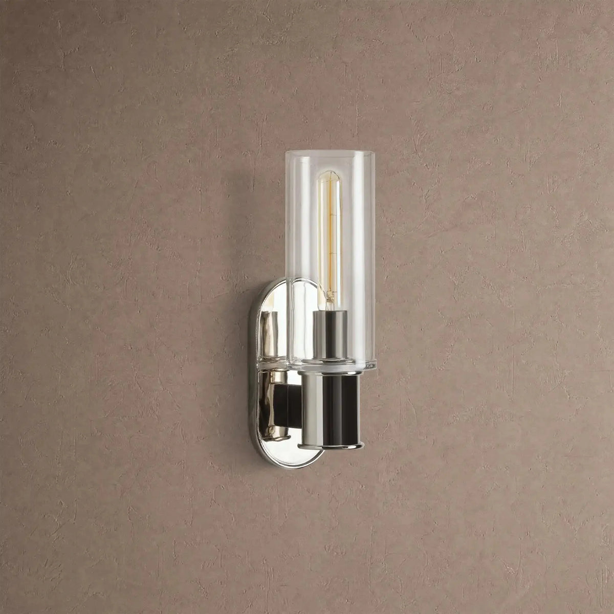 Hartley Clear Glass Wall Sconce - Nickelcasivra