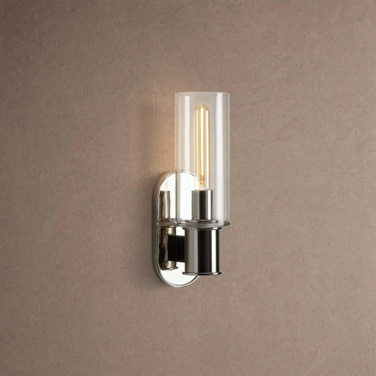 Hartley Clear Glass Wall Sconce - Nickelcasivra