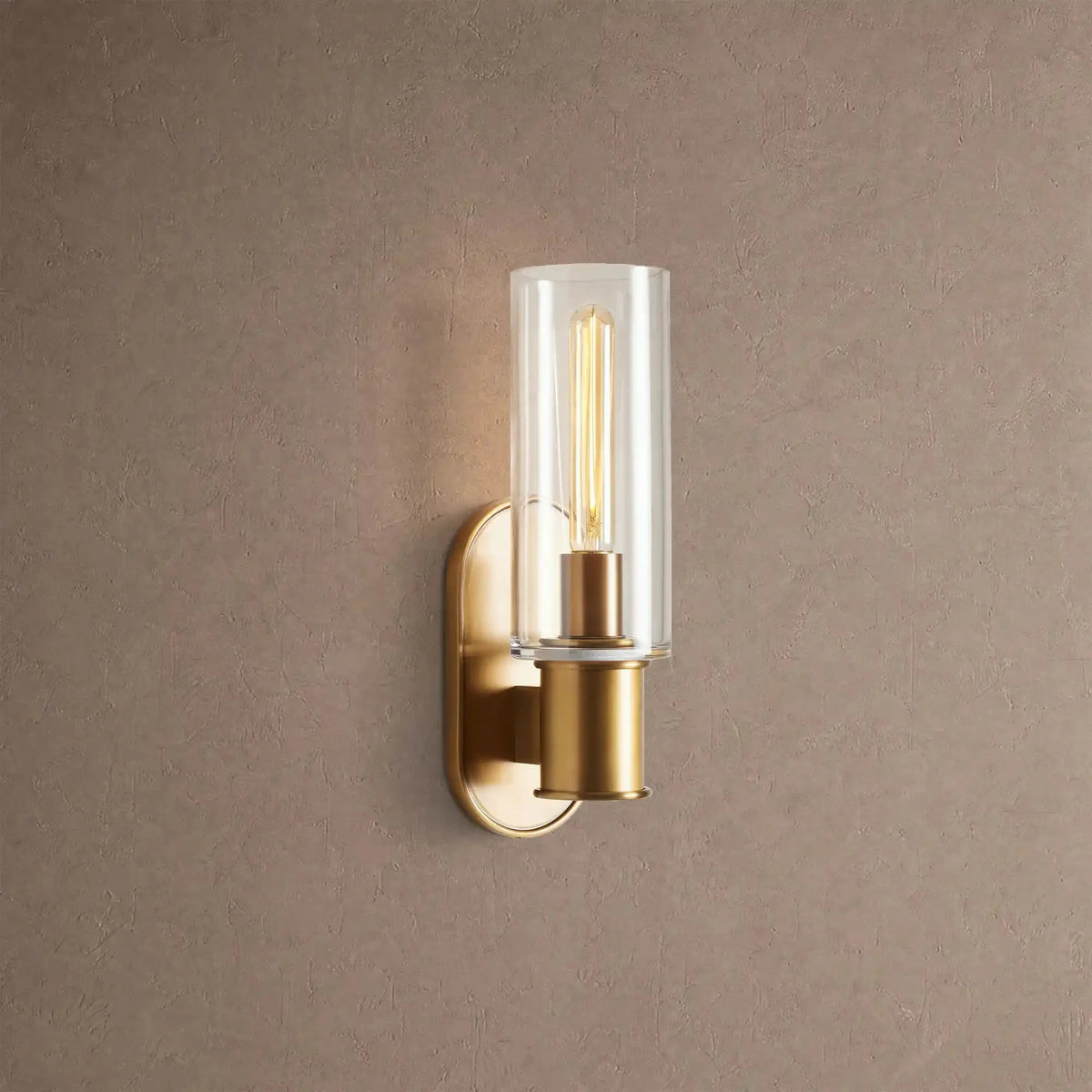 Hartley Clear Glass Wall Sconce - Brasscasivra