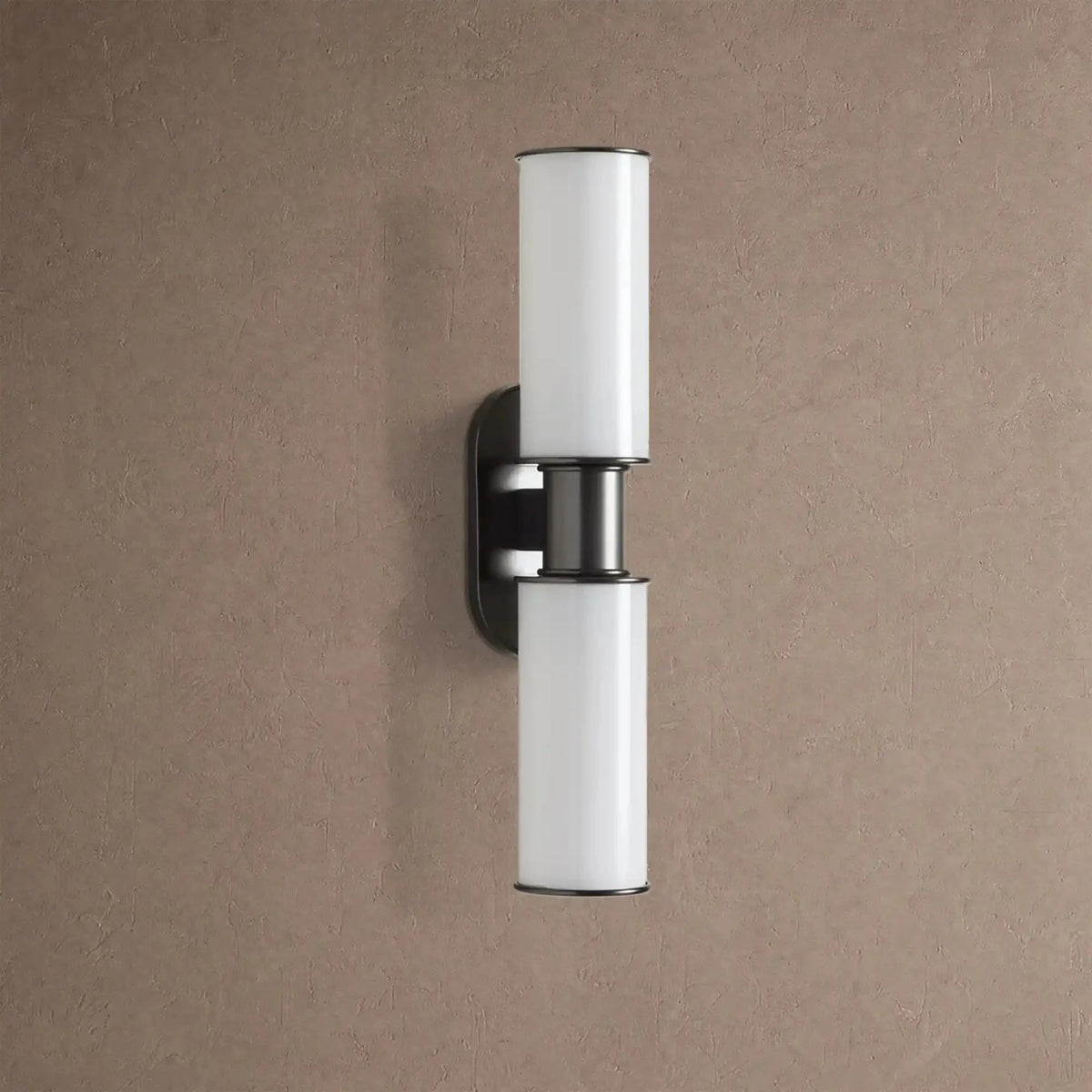 Hartley Modern Milk Glass 2-Light Wall Sconce - Nickelcasivra