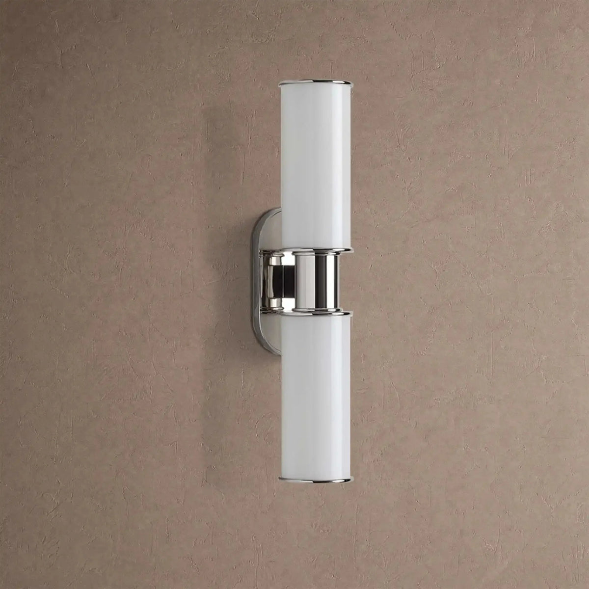 Hartley Modern Milk Glass 2-Light Wall Sconce - Nickelcasivra