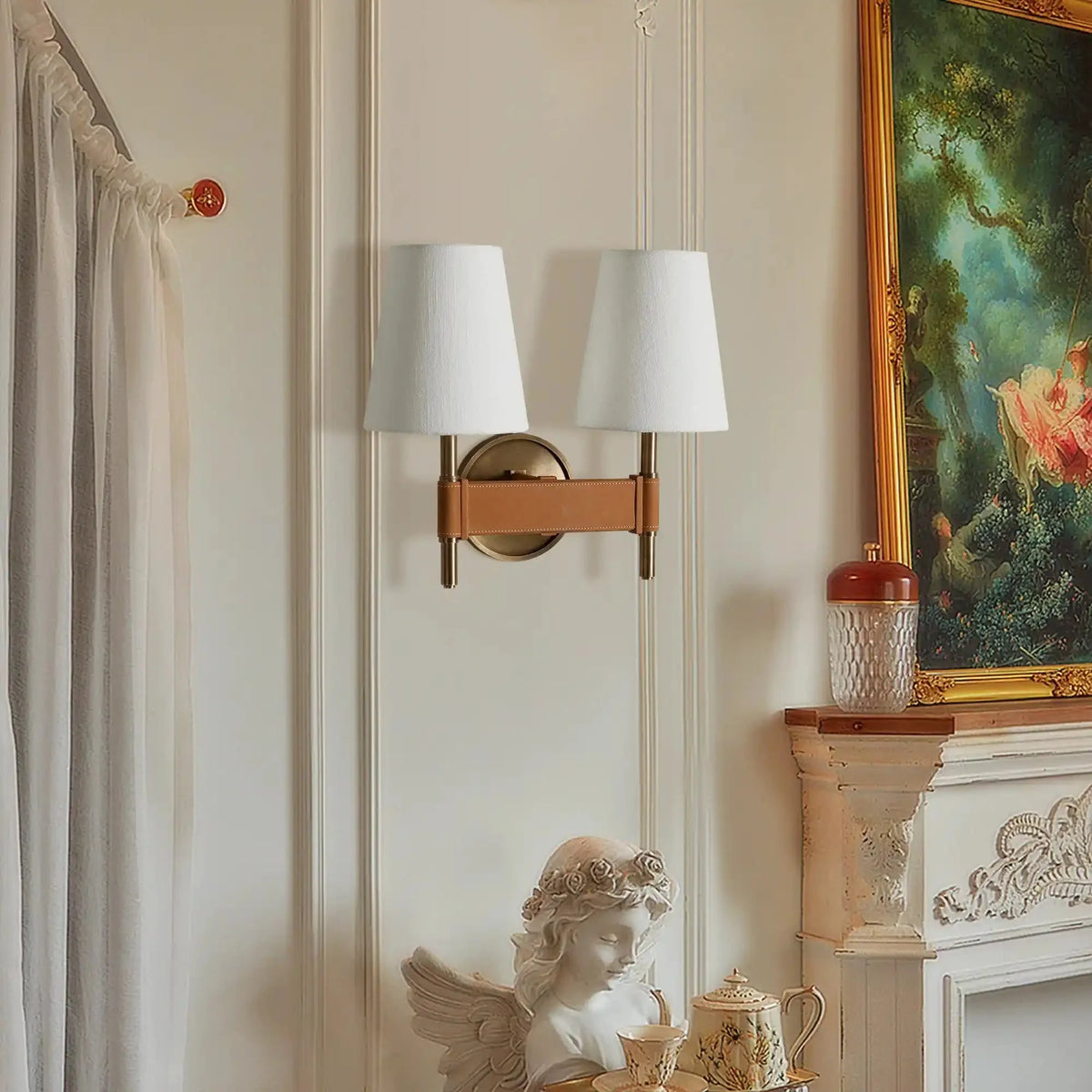 Henley 2-Light Wall Sconce in brass - modern bedroom lighting