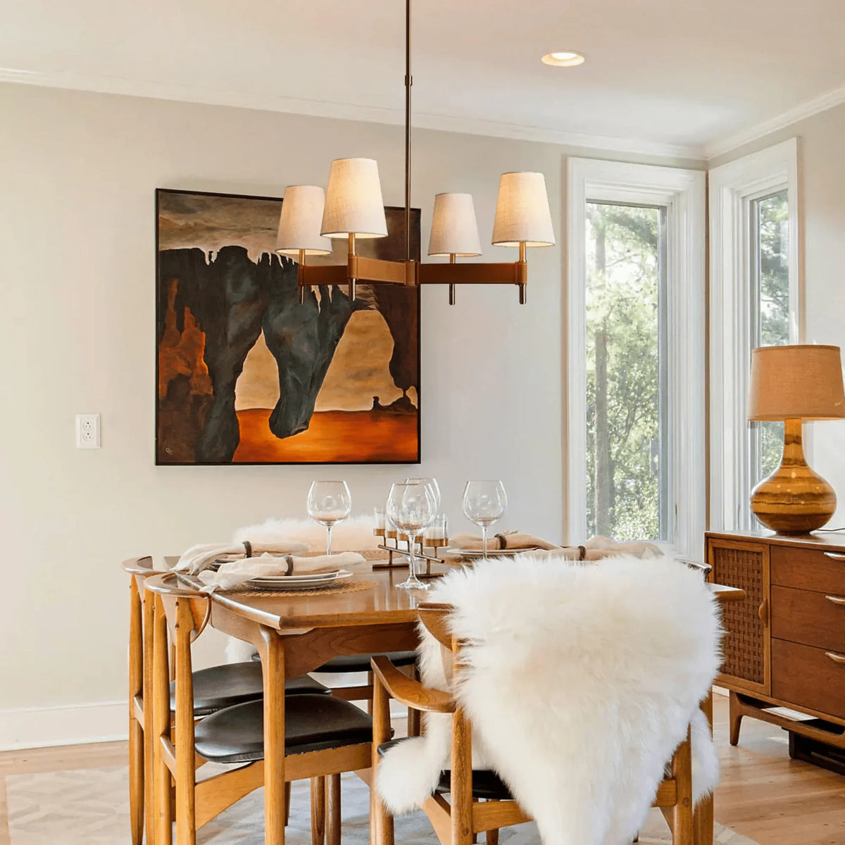 Henley 4-Light Cross Chandelier - brass finish, modern home lighting