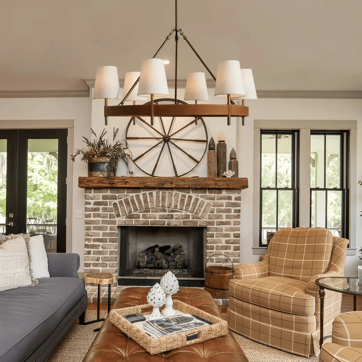 Henley Round Chandelier 6/8/10-Light in brass - modern dining room lighting