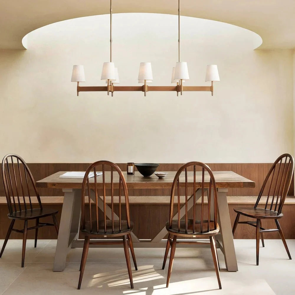 Henley Linear Chandelier 6/8/10-Light in brass - dining room lighting