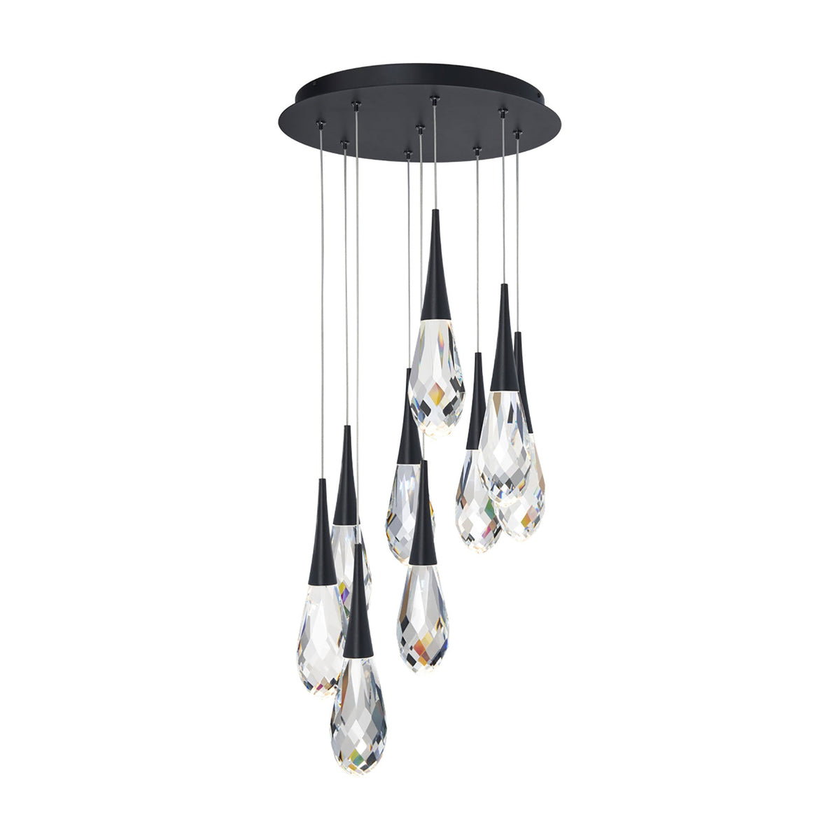 Hibiscas LED Multi Light Pendant Light - Aged Brass3-Lightcasivra