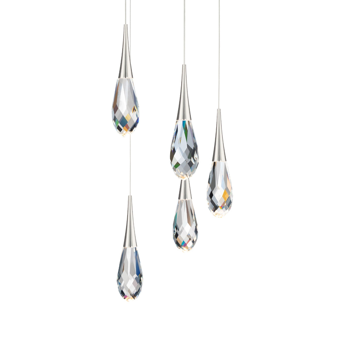 Hibiscas LED Multi Light Pendant Light - Polished Nickel5-Lightcasivra