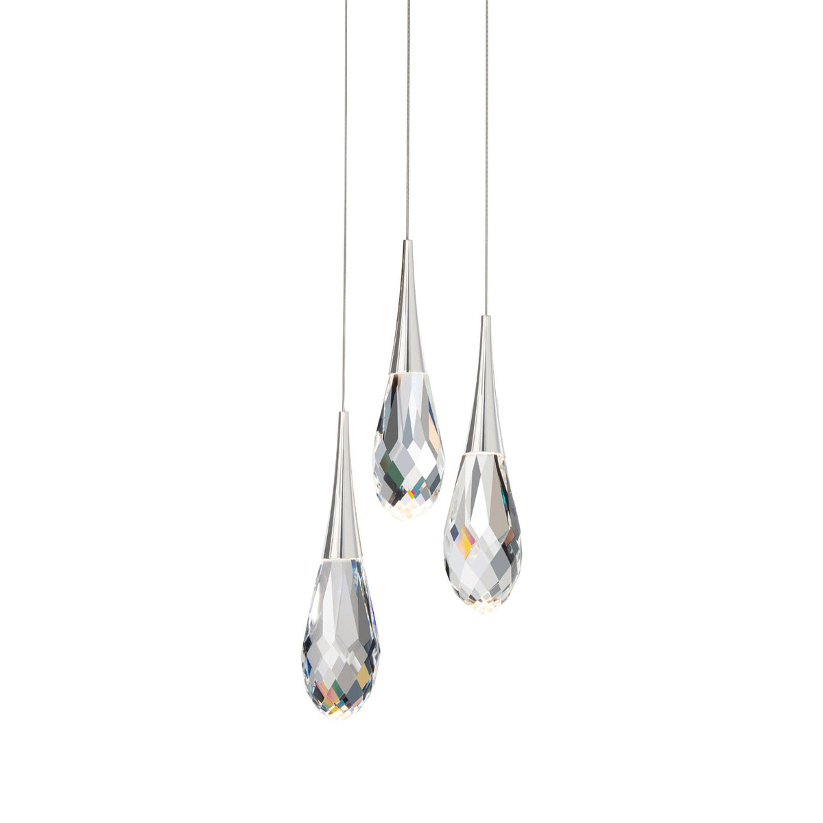 Hibiscas LED Multi Light Pendant Light - Polished Nickel3-Lightcasivra