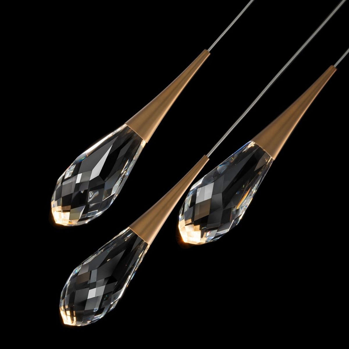 Hibiscas LED Multi Light Pendant Light - Aged Brass3-Lightcasivra