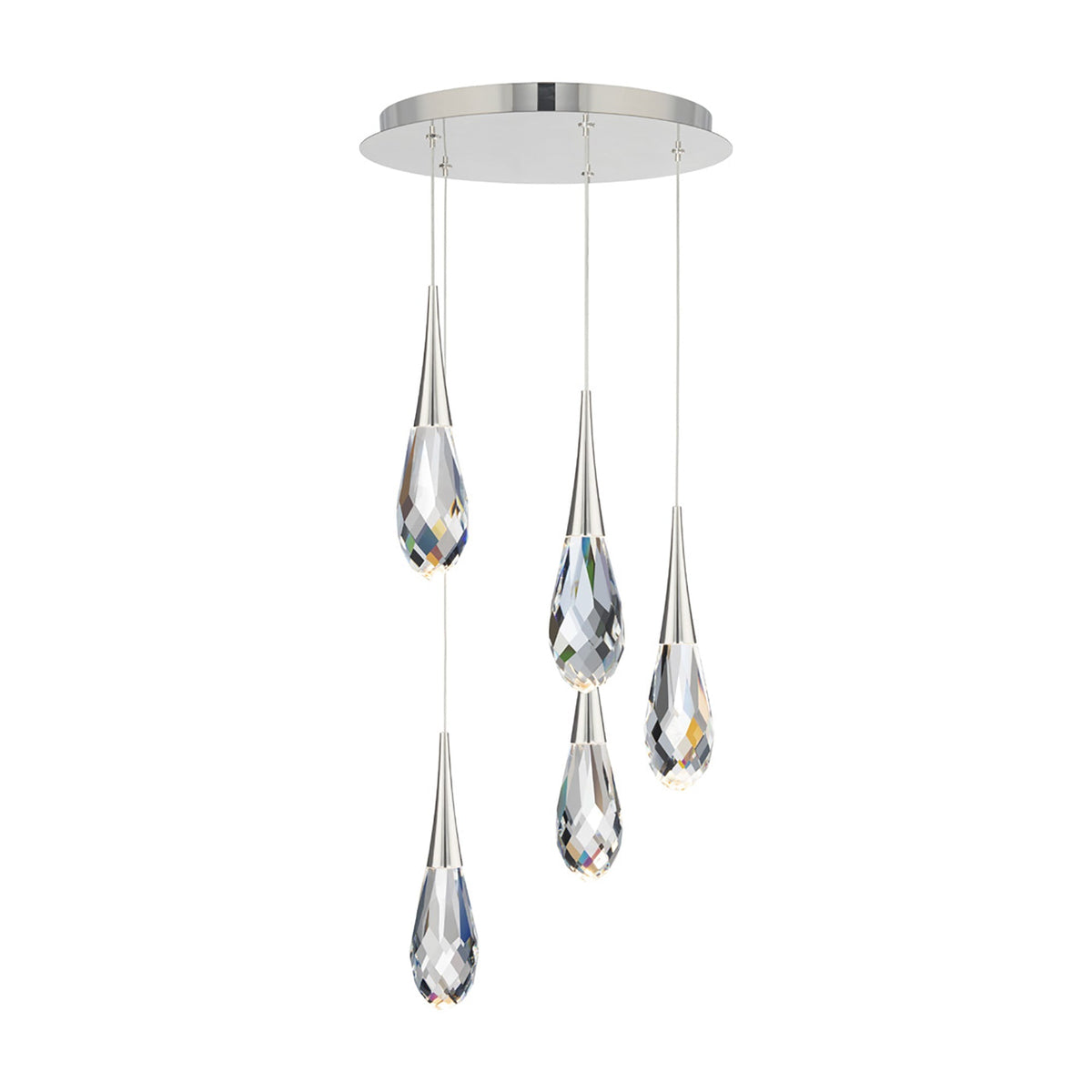 Hibiscas LED Multi Light Pendant Light - Aged Brass3-Lightcasivra