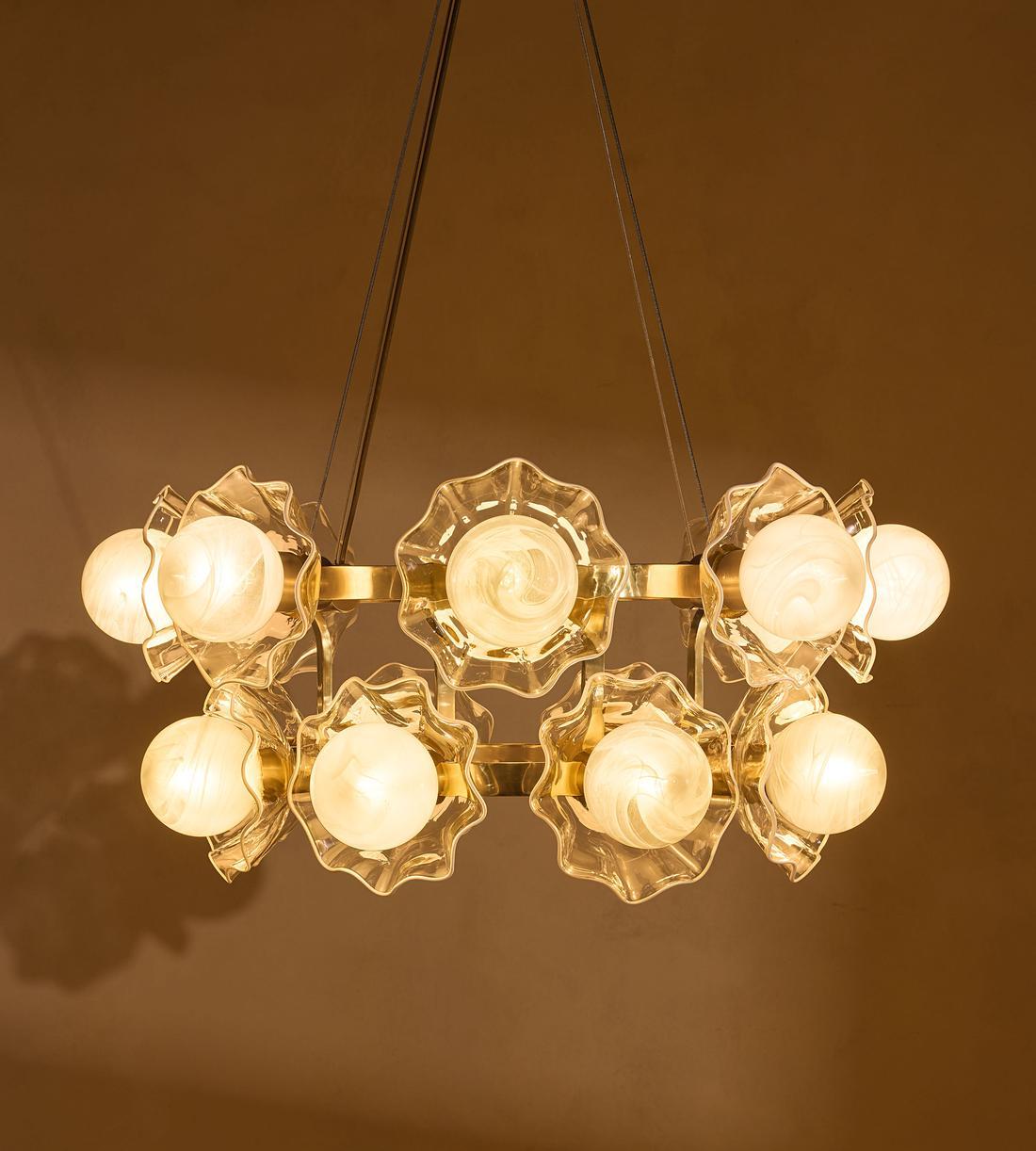 Holly Glass Chandelier 32"W - casivra