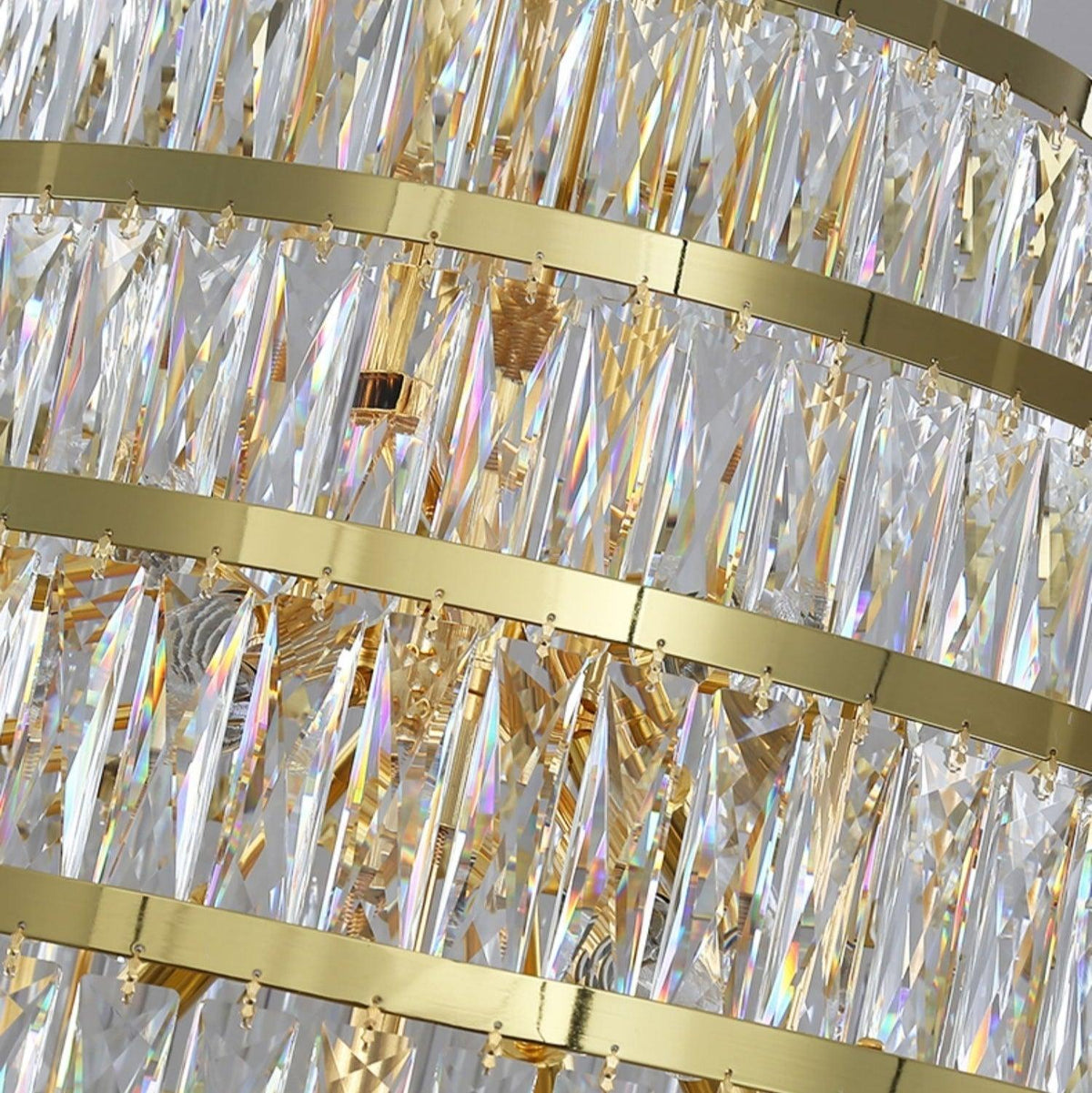 Honeycomb Shaped Ceiling Chandelier Extra Large Crystal Light Fixture For Foyer Staircase/ Entryway In Gold Finish - D59.1"*H86.6"/ 94 Lightscasivra