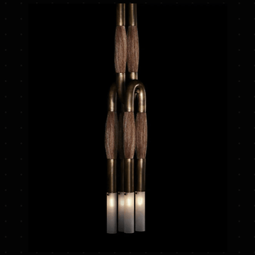 Horsehair Pendant Light - AGED BRASSPALOMINOcasivra