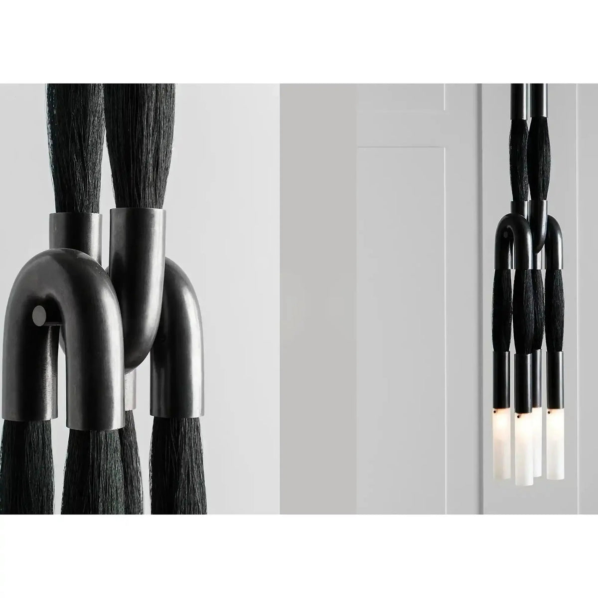 Horsehair Pendant Light - BLACKENED BRASSPALOMINOcasivra