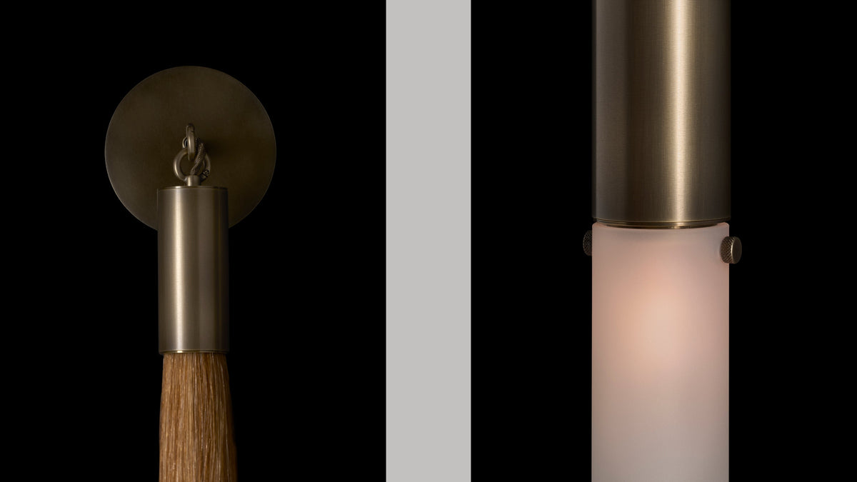 Horsehair Wall Sconce - Aged BrassJet Blackcasivra