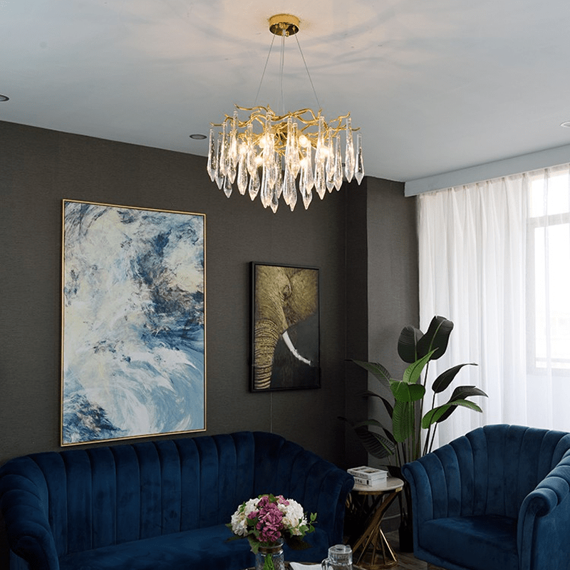 Hurrey Branch Crystal Rain Chandelier - 23.62" diamcasivra