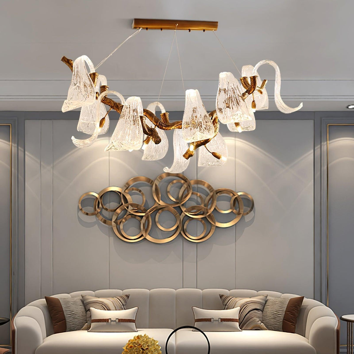 Icarus Wings Horizontal Branch Chandelier - L 39.4″ x W 15.7″ x H 15.7″ / L 100cm x W 40cm x H 40cmcasivra