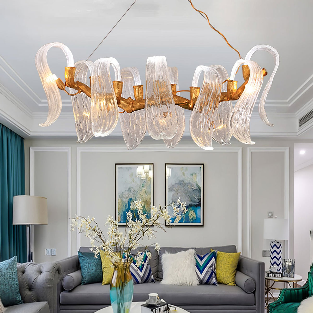 Icarus Wings Horizontal Branch Chandelier - L 39.4″ x W 15.7″ x H 15.7″ / L 100cm x W 40cm x H 40cmcasivra