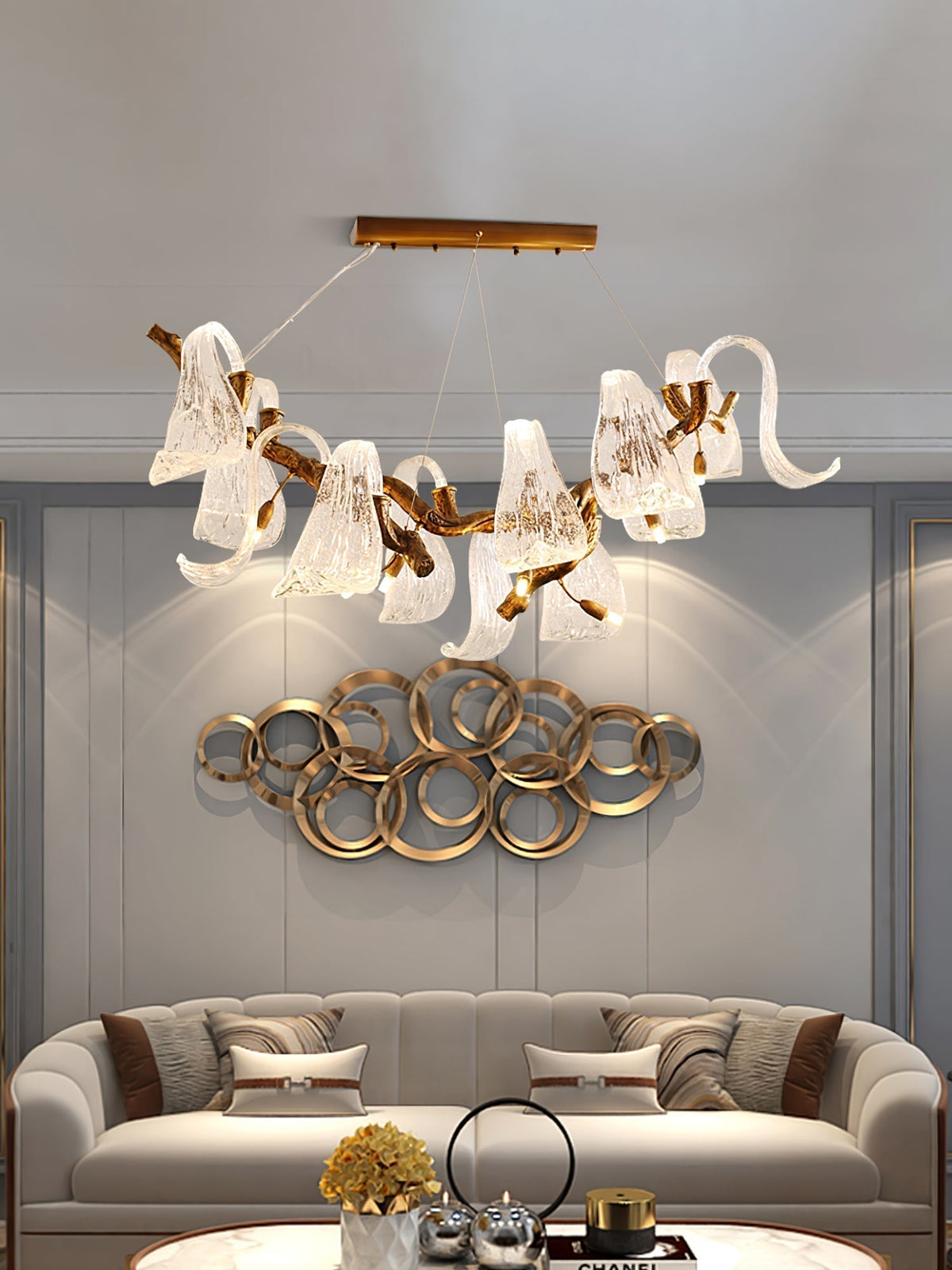 Icarus Wings Horizontal Branch Chandelier - L 39.4″ x W 15.7″ x H 15.7″ / L 100cm x W 40cm x H 40cmcasivra