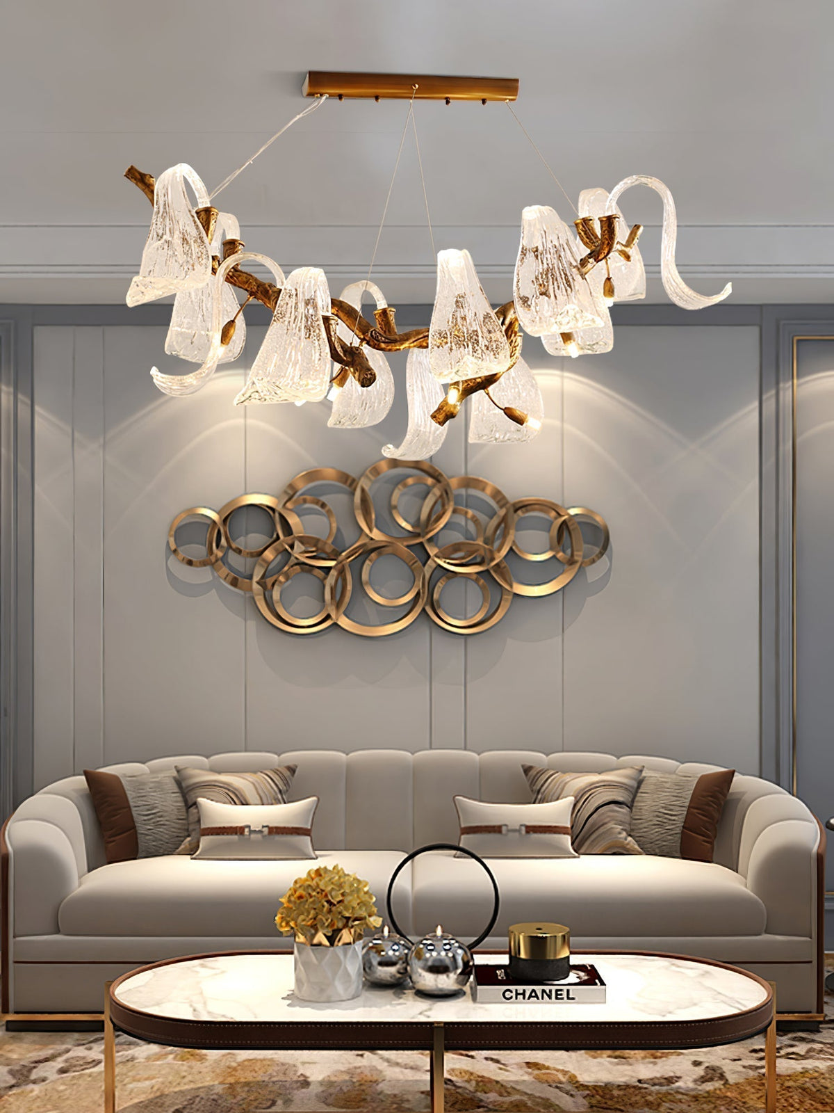 Icarus Wings Horizontal Branch Chandelier - L 39.4″ x W 15.7″ x H 15.7″ / L 100cm x W 40cm x H 40cmcasivra
