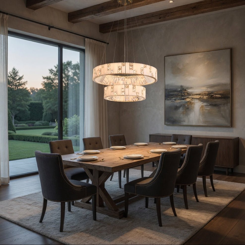 Edes marble and crystal chandelier in natural stone
