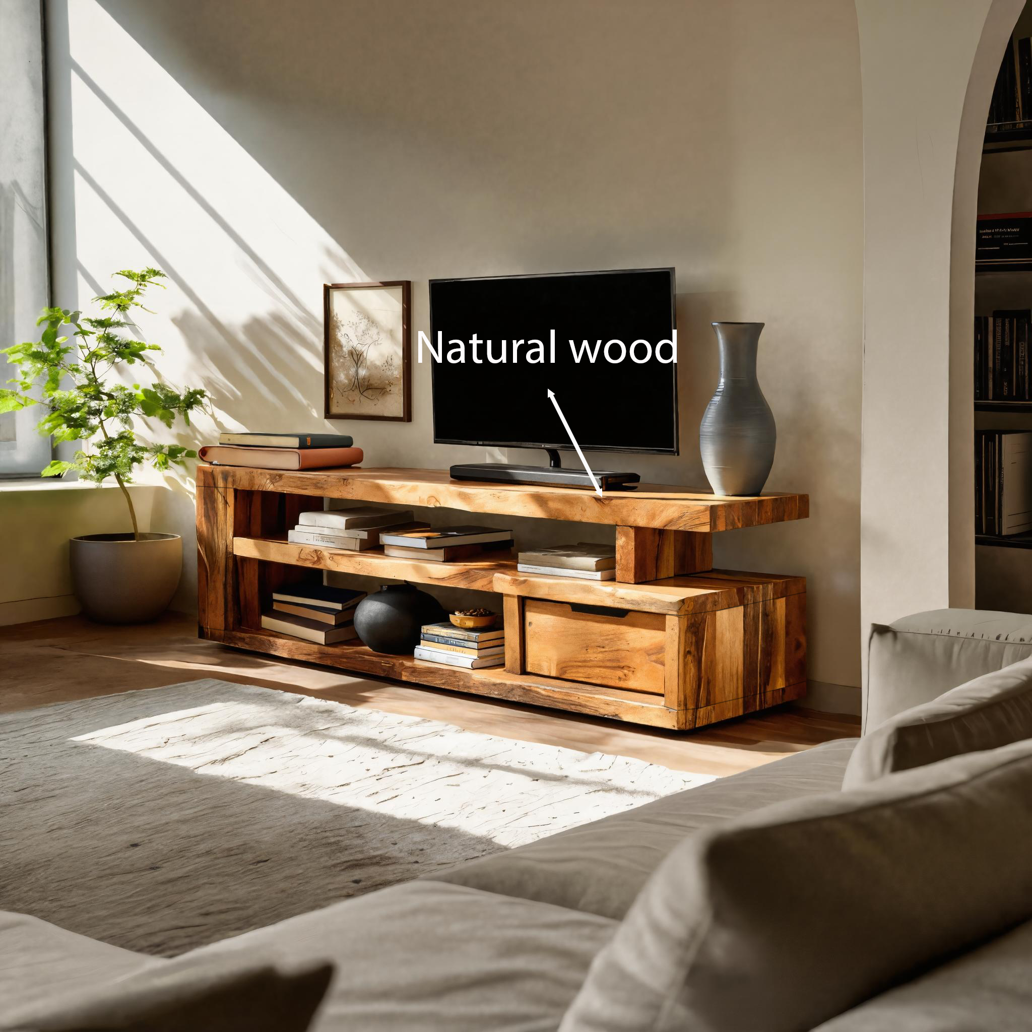 Modern Console Storage Stand For Living Room