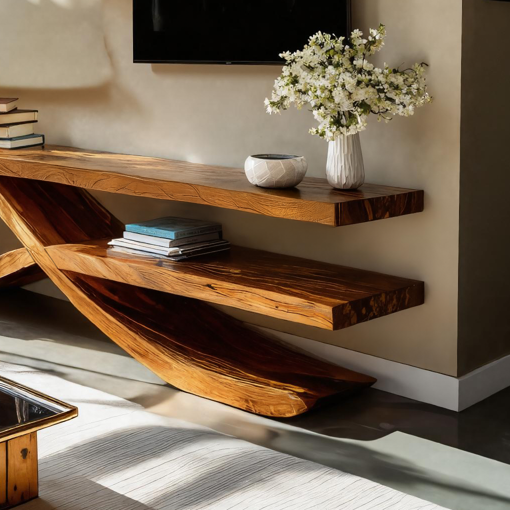 Modern Curved TV Stand For Living Room