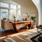 Handcrafted Curved Console Table For Living Room Decor