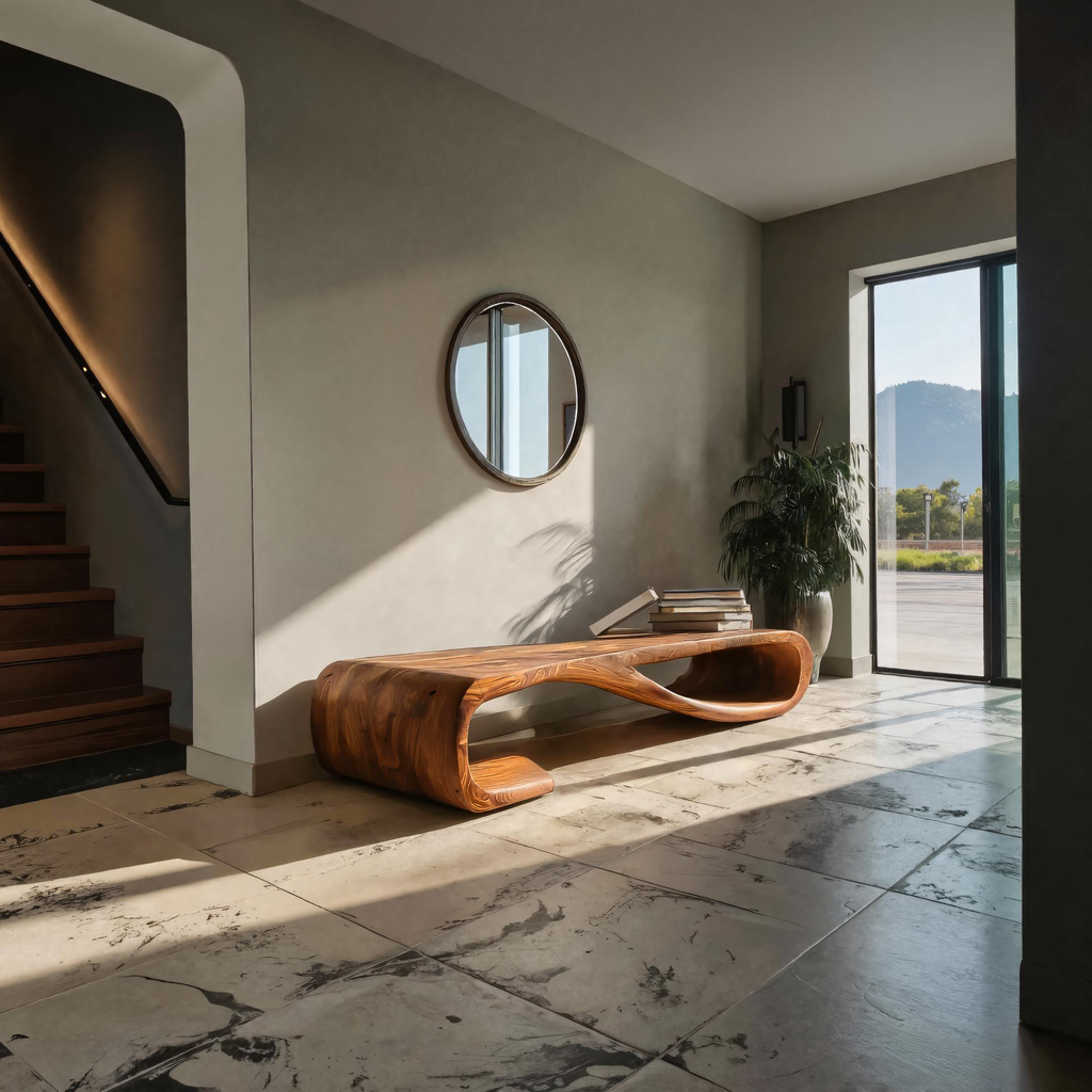 Elegant Bench Sculpted Curves For Contemporary Home Decor