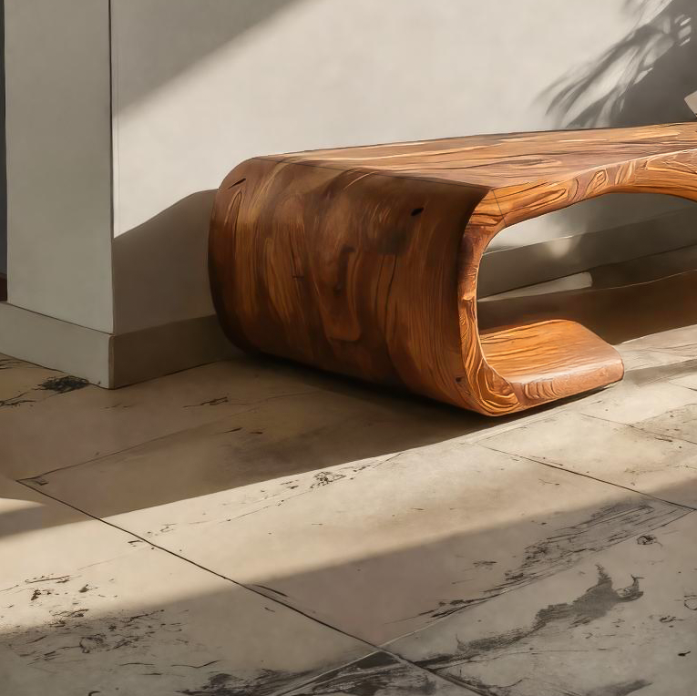 Elegant Bench Sculpted Curves For Contemporary Home Decor